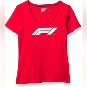 Formula 1 licensed product women’s red short sleeve large logo graphic t-shirt